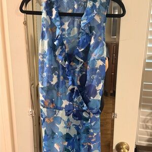 Guess Vibrant Blue and White Wrap Dress
